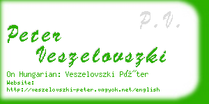 peter veszelovszki business card